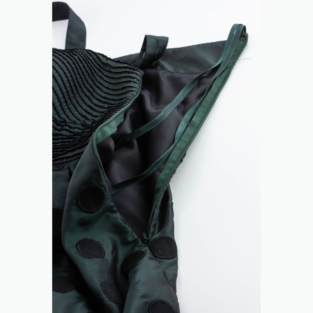 ELIZA J Green and Black Polka Dot A-Line Dress - Picture 3 of 5
